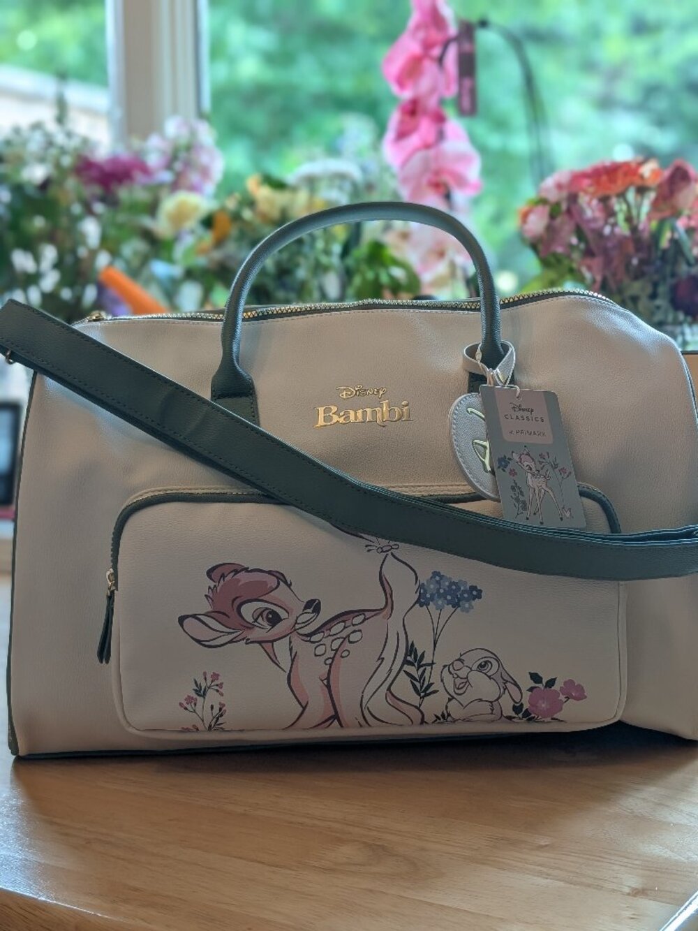 Disney x Primark Bambi Cream & Green Weekender Travel Bag NWT